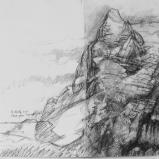 Bernard Bailly, Etude pour Eigerwand, 2011, Graphite sur papier torchon, 24 x 32 cm